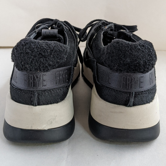 Frye Willow Low Women’s Lace Up Sneakers Size 8M Black Leather Calf Hair - Picture 5 of 9